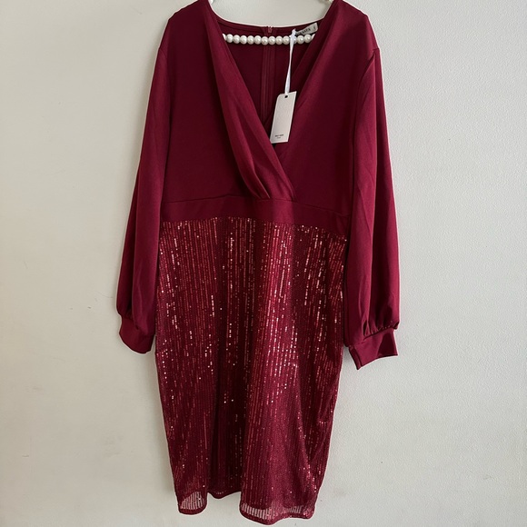 Grace Karin| Midi Sequined Long Sleeve Cocktail Dress - Picture 4 of 15